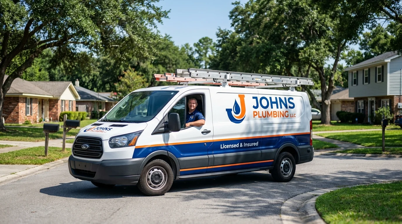 Johns Plumbing LLC service van in Marshfield, WI